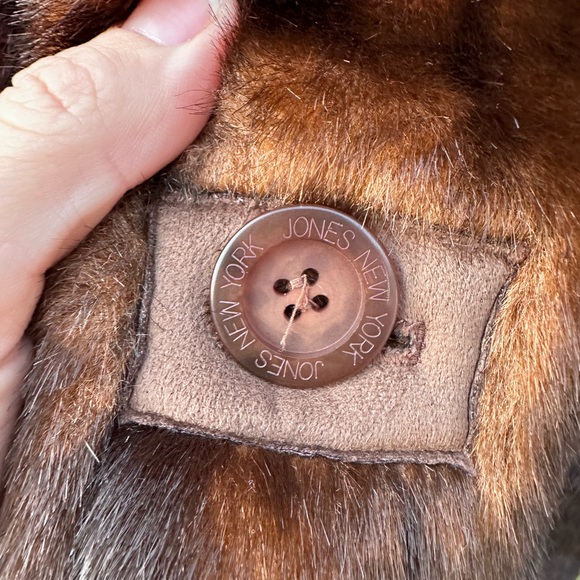 JONES NEW YORK Brown Reversible Faux Fur And Suede Women’s Coat Barley Worn Lg. - Picture 8 of 9